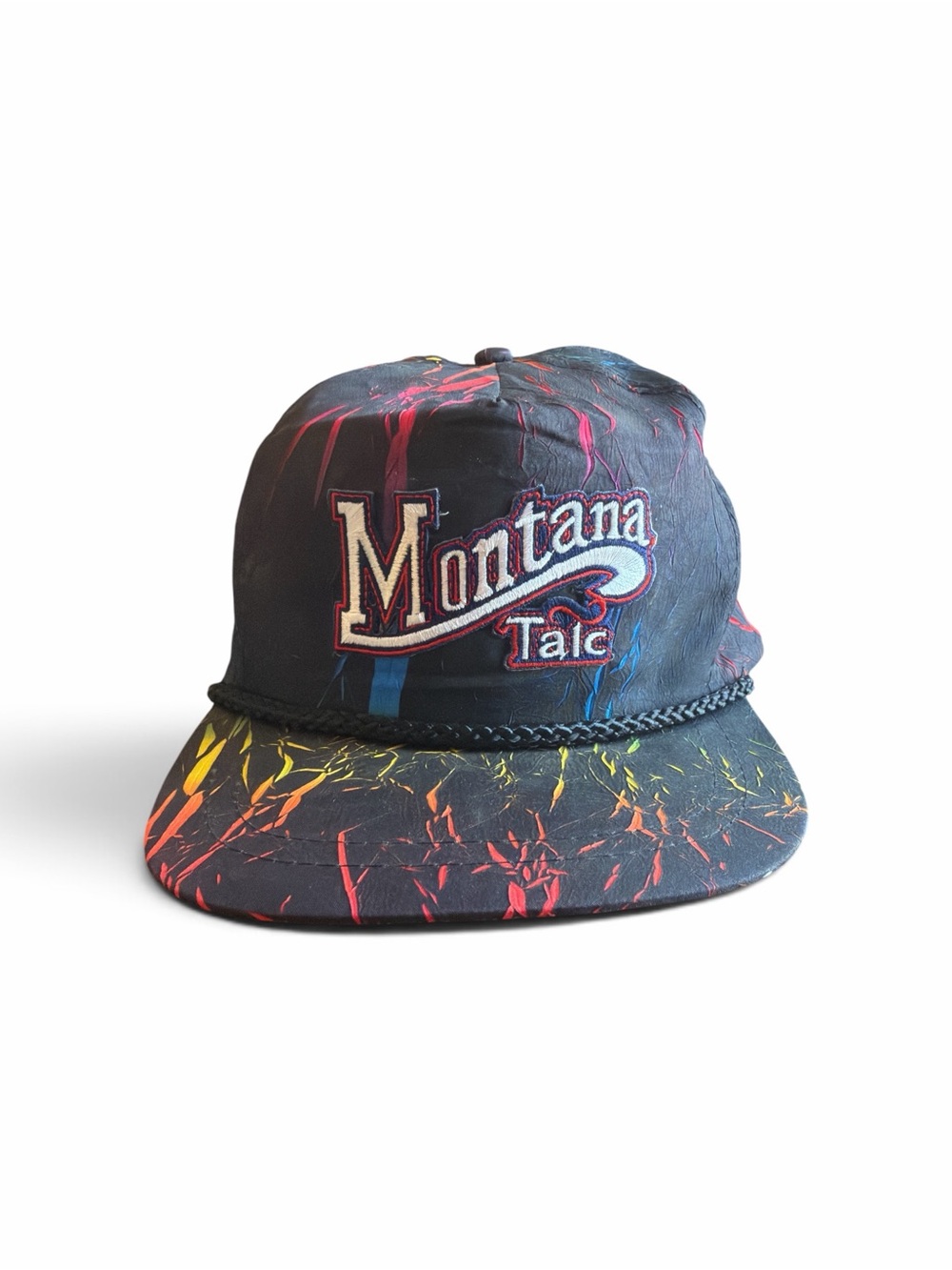 Vintage Montana Talc Co. Trucker Hat Tie Dye Acid Wash SnapBack